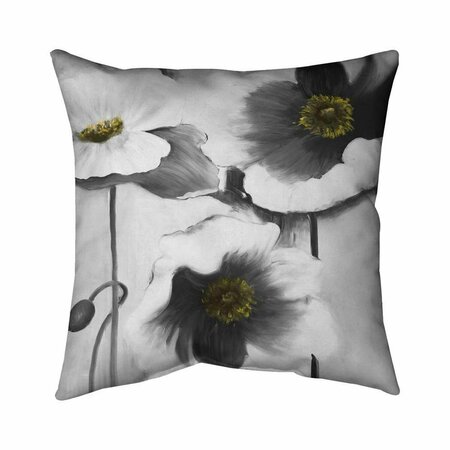 BEGIN HOME DECOR 26 x 26 in. Black & White Flowers-Double Sided Print Indoor Pillow 5541-2626-FL120